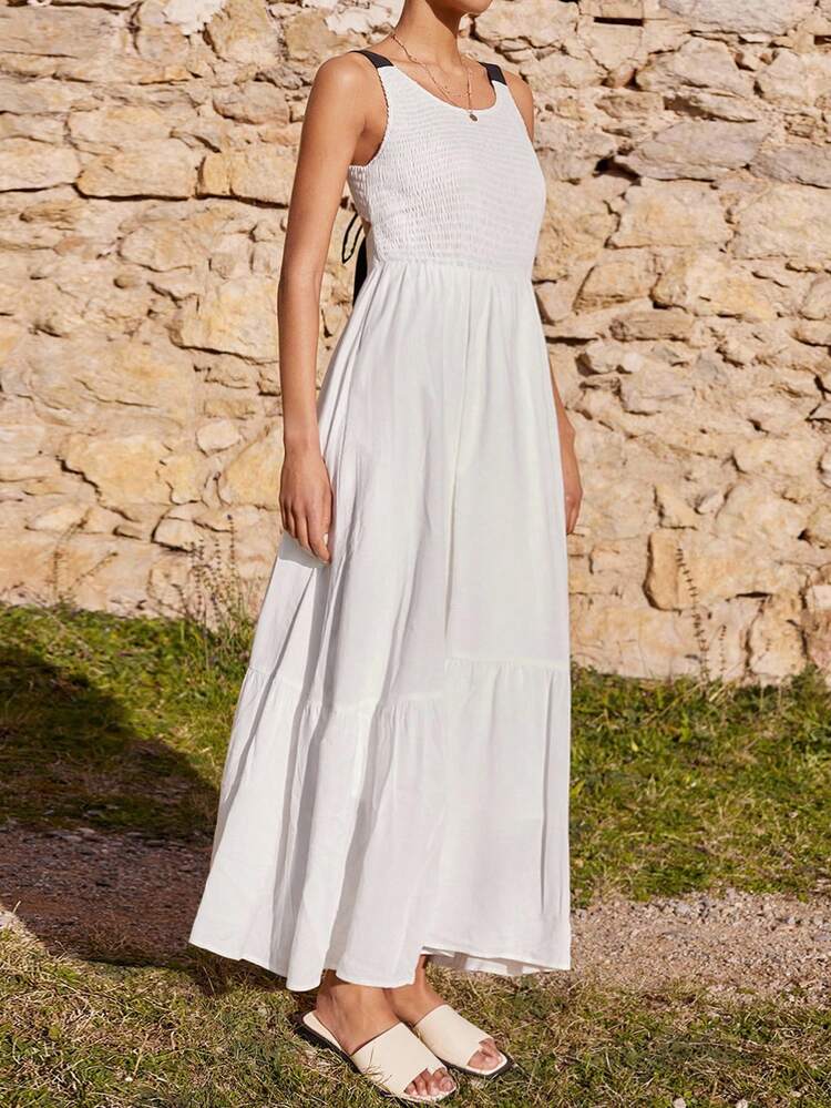 SHEIN Maija Women Long Simple Casual Dress, Fashionable For Daily Wear