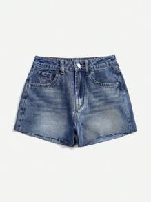 Breezaya Women's Casual Washed Denim Shorts, Summer - Light Wash - View 3