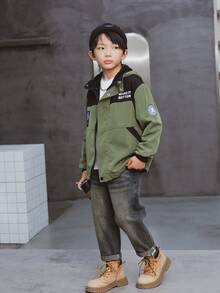 Tween Boy Casual Color Block Thermal Lined Hooded Jacket, Autumn/Winter - Multicolor - View 4