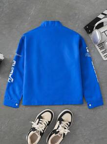 PAVTROS 男孩摩托车夹克，街头时尚，酷小子，秋季，父子搭配，兄弟姐妹搭配 - 彩色 - 查看 2