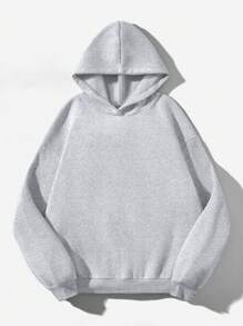 Attitoon بلوزة هودي رمادية مزخرفة بالزهور بتصميم مريح وفضفاض وسميك، مناسبة للخريف والشتاء للنساء