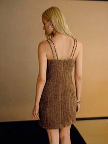 MOTF PREMIUM WOOL ZIPPER DRESS - Brown - View 3