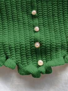 Soleia 女士浪漫休闲度假针织上衣 - 綠色 - 查看 5