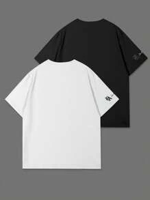 Manfinity EMRG Áo thun tay ngắn cổ tròn in họa tiết thoải mái, vừa vặn mùa hè dành cho nam - Nhiều màu - Xem 2
