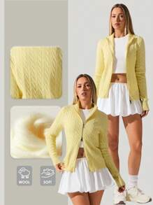 Fluxe 女士休闲百搭纯色双拉链开衫