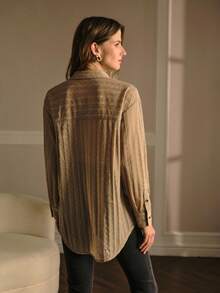 MOTF PREMIUM CAMISA ABOTONADA CON TEXTURA - Albaricoque - Ver 4