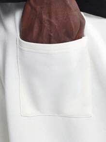 SUMWON 褶皱宽松慢跑运动裤，宽松阔腿，抽绳腰带，休闲居家服，秋冬街头风长裤，舒适百搭纯色 - 米色 - 查看 5