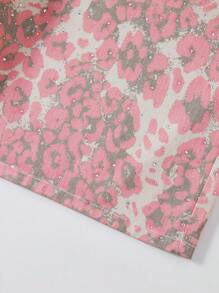 ROMWE MEN Street Life 休闲时尚百搭纽扣开合男士牛仔短裤 - 粉色 - 查看 5