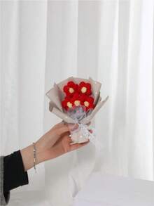 创意仿真花纱花泡芙花配礼袋，妈妈情结，生日礼物，节日礼物，派对礼物返校情人节 - 彩色 - 查看 10