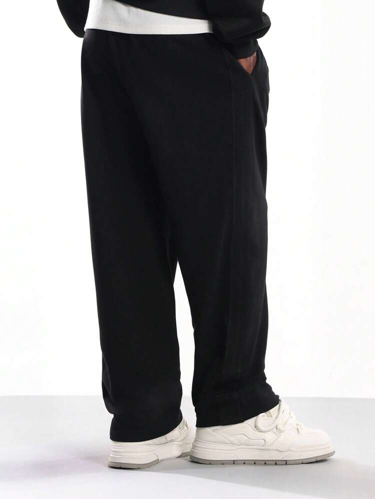Essential Wide Leg Fleece Sweatpants With Elastic Waist