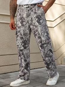 Manfinity Homme Herren Große Größen Lässig Retro Camouflage Hose, für den Herbst - Verschiedenfarbig - Übersicht 5