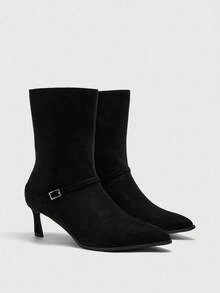 CUCCOO BIZCHIC New Pointed Toe Side Zipper Fashion Versatile Thin Heel Women Ankle Boots