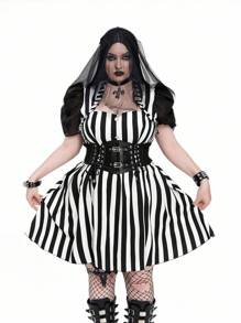 Whyspr 哥特朋克万圣节大码连衣裙