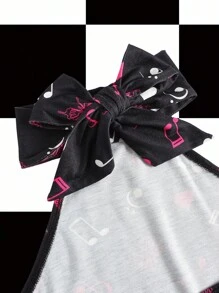 Y2Kool Babi Basques 黑色爱心、音符、蝴蝶、Y2K、少女风女式露背上衣，适合夏季、度假、派对、聚会、日常休闲穿着 - 黑色 - 查看 4