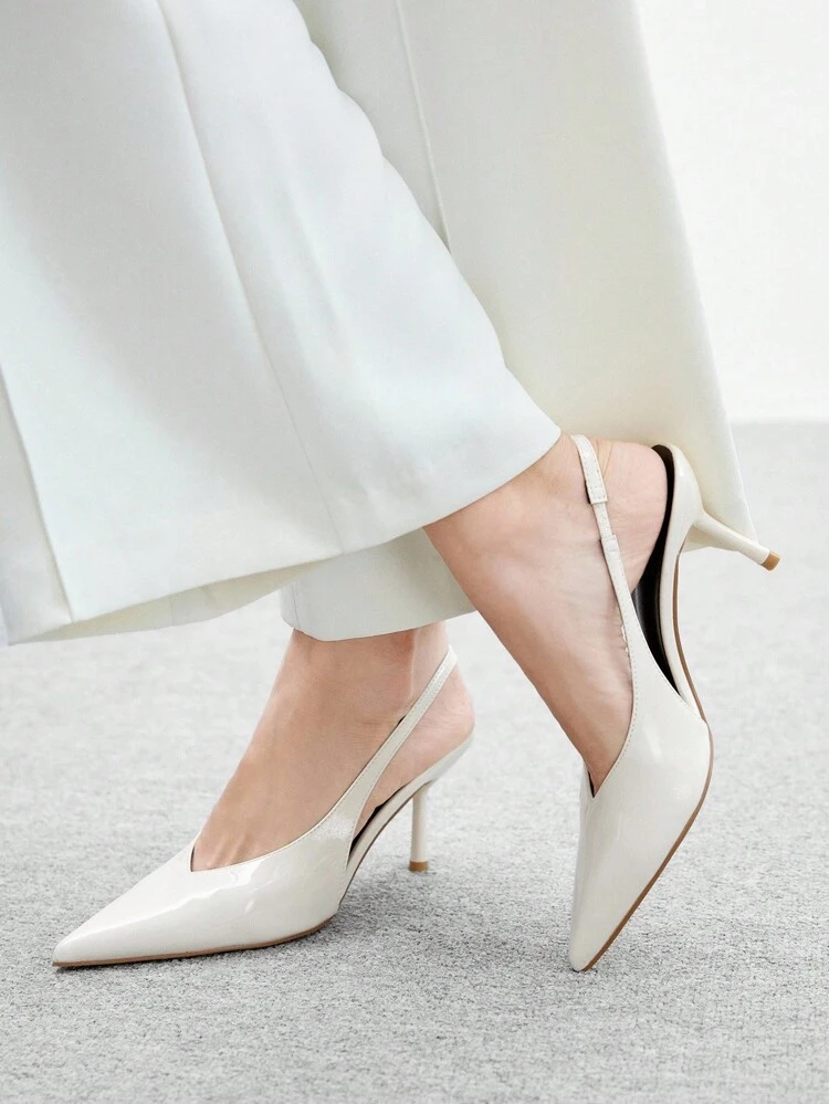 CUCCOO BIZCHIC Tacones altos de punta fina para mujer, zapatos elegantes y de moda para oficina/trabajo con correa de tobillo