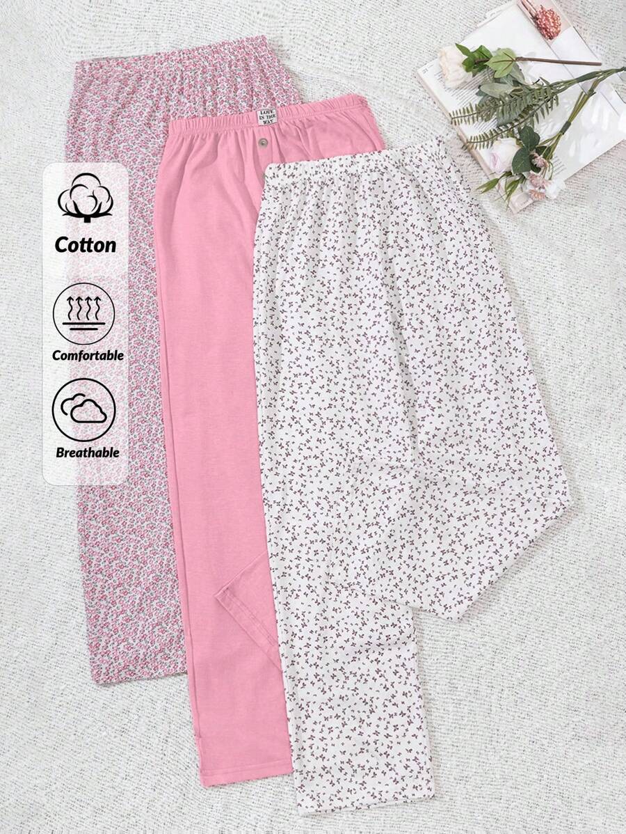 3 buc. Detaliu imprimat și etichetă Homewear Lounge Fund