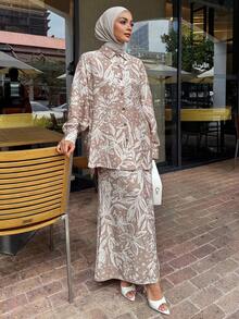 DAZY Women Two Pieces Outfits For Daily Wear Fall/Winter Modest Fashion - Khaki - View 1