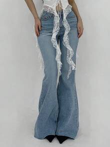 DAZY Women's Light Wash Flare Jeans - Light Wash - View 4