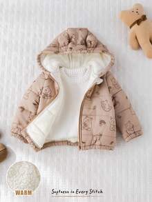 Cozy Pixies Áo khoác dài tay có mũ in hình động vật hoạt hình cho bé trai - Nhiều màu - Xem 1