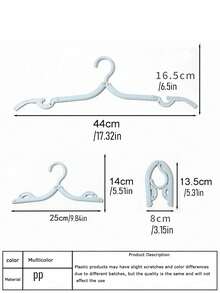 SHEIN Portable Folding Clothes Hanger - Easy To Store, New Material, No Old Materials Added, Multi-Color Clips To Meet Different Drying Needs, Non-Slip Design, Shoulder Support, Can Be Enlarged And Reduced, A Must-Have For Travel, Saves Wardrobe Space!(The Product May Have Slight Color Changes Due To Batch Problems, But The Quality Remains Unchanged And Does Not Affect The Appearance And Use)