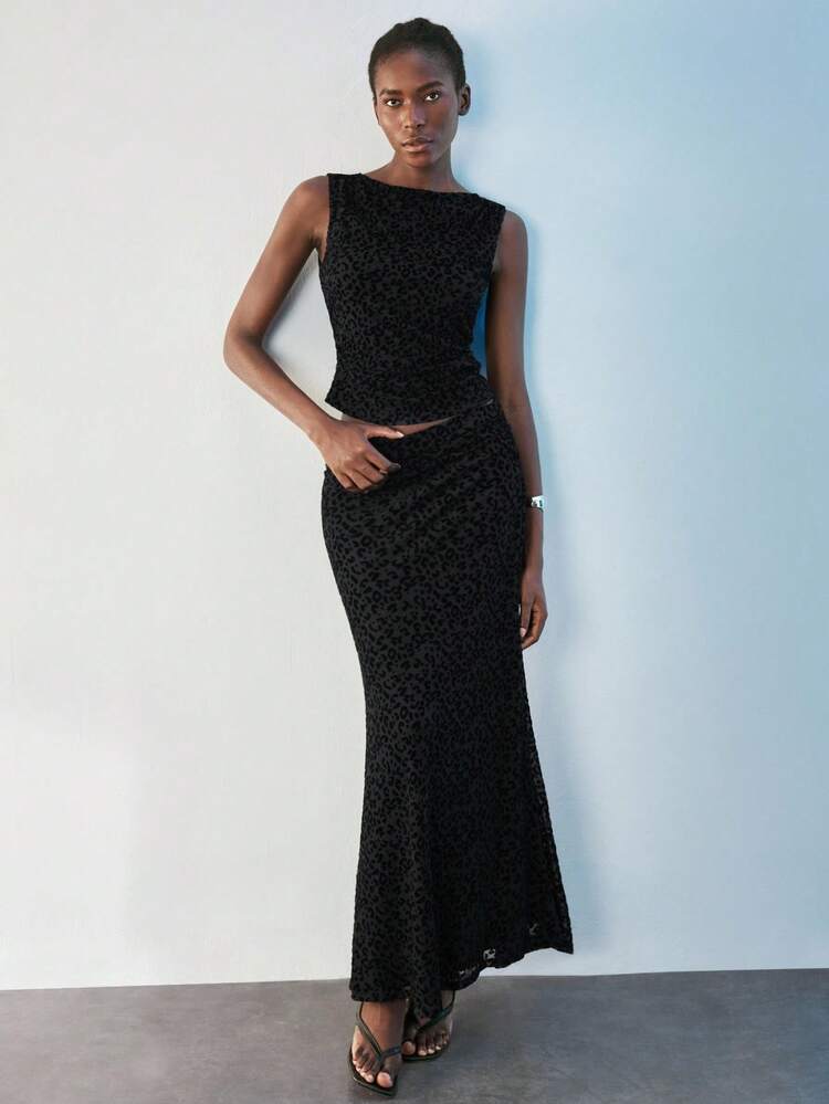 SHEIN Maija Women's Leopard Print Casual Skirt Animal Print Maxi Skirt Long Skirt Leopard Print Maxi Skirt Cheetah Print Maxi Skirt