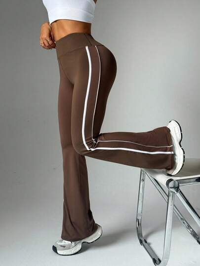 SHEIN Sports 女士休闲、时尚、百搭、舒适的运动紧身裤