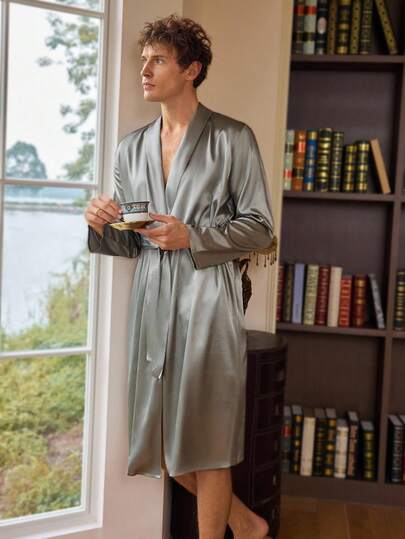 性感肌肉绅士男士复古长袍，秋季