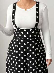 Elenzga 大码黑白背带裤，适合春、夏、秋季 - 黑與白 - 查看 6