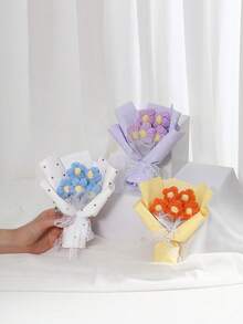 创意仿真花纱花泡芙花配礼袋，妈妈情结，生日礼物，节日礼物，派对礼物返校情人节 - 彩色 - 查看 5