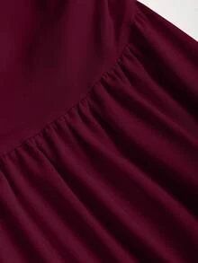 Sweetra Đầm Maxi Xòe Tay Halter Cổ Thấp Phối Ren Thời Trang Châu Âu Và Mỹ Cho Nữ, Phong Cách Mùa Hè, Thường Ngày, Kỳ Nghỉ - Màu Đỏ Sâu - Xem 5