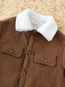 Bubblio 男婴保暖连体衣，加厚保暖高领长袖连体衣套装，舒适百搭休闲可爱简约基础款，适合室内、室外、日常穿着、运动、玩耍、派对、万圣节等场合，秋冬季节皆可穿着。 - 棕色 - 查看 4