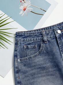 Breezaya Women's Casual Washed Denim Shorts, Summer - Light Wash - View 4