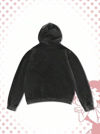 Betty Boop | ROMWE Vintage Distressed Cartoon Cartoon Figure Graphic Men Hoodie
