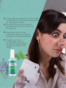 SHEIN 1 Peça/2 Peças Spray Desodorizante para Sapatos, Desodorizante para Sapatos, Spray para Sapatos, Removedor de Odor de Sapatos, Limpador de Sapatos, Desodorizante para Suor dos Pés, Cheiro Fresco e Limpo Duradouro - Multicolorido - Visão 12