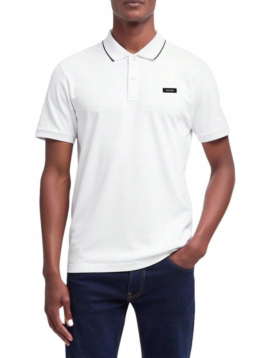 Calvin Klein STRETCH PIQUE MULTI - White - View 1