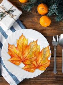 SHEIN Khăn giấy lá phong mùa thu Khăn giấy đồ uống Lễ Tạ ơn Khăn ăn lá mùa thu Khăn ăn tối dùng một lần cho nhà bếp Thu hoạch Sinh nhật Tiệc cưới Vật dụng - khăn giấy phong - Xem 7
