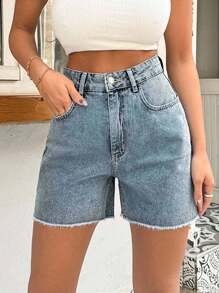 EURMUSE 100%Cotton Light Wash Raw Edge And Back Label - Light Wash - View 3