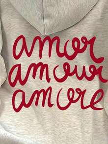 INAWLY Damen Lässig Pullover mit Buchstaben-Muster und Drop Shoulder, Herbst/Winter