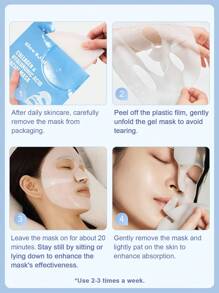 SlowSunday Collagen & Hyaluronic Acid Facial Mask, Korean Collagen Mask, Jelly Collagen Face Mask, Deep Moisturizing, Improve Elasticity, Smooth Skin, Korean Beauty, Back To School, For Fall/Autumn, K Beauty