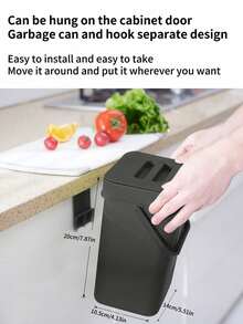 1 件多功能垃圾桶、加仑悬挂式垃圾桶、便捷厨房垃圾桶、壁挂式或壁挂式垃圾桶、优质堆肥桶、办公室垃圾篮、家居用品、厨房配件 - 彩色 - 查看 5