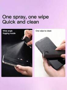 1 Piece Of All-In-One Screen Cleaner With Spray And Wipe Functions, Including A Transparent Protective Case, Suitable For All Mobile Phones, Laptops And Tablets