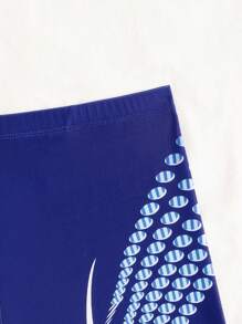 Manfinity KASUA Men's Striped Elastic Waist Casual Swim Trunks