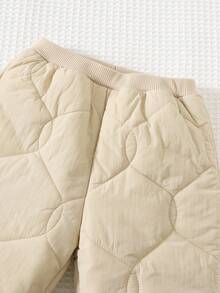 Cozy Pixies 2pcs Baby Boy Thermal Lined Long Sleeve Cardigan And Elastic Waist Pants Set Fall Winter - Pink - View 5