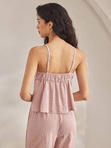 Ocili Women's Solid Color Camisole Sleepwear Top - Pink - View 2