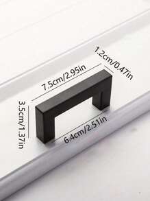 1pc Black Cabinet Handle, Matte Black T-Shaped And Square Stainless Steel Kitchen Handle, Furniture Hardware ,Door Knob Cabinet Wardrobe Drawer Pull,Cabinet Pulls - Black - View 6