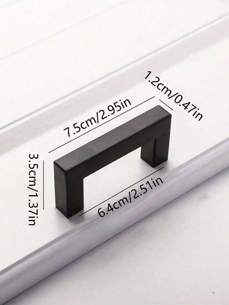 1 st svart skåphandtag, mattsvart T-format och fyrkantigt kökshandtag i rostfritt stål, möbelbeslag, dörrknopp skåp garderobslådhandtag, skåphandtag - Svart - Visa 6