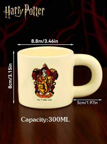 HARRY POTTER X SHEIN 1PC Logo Pattern Ceramic Cup, High-Quality Handmade Design, Styled Coffee/Tea Cup, Friend Gift, Back To School Supplies, Christmas Gift, Birthday Gift - Multicolor - View 6