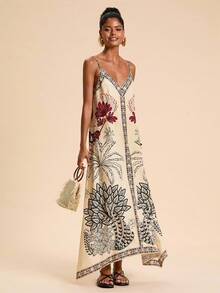 Travachic 女士度假梭织印花细肩带连衣裙 - 彩色 - 查看 5