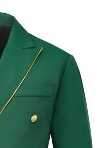 Manfinity Bizformal Męska biznesowa formalna dwurzędowa marynarka garniturowa Męska marynarka garniturowa Garnitury na imprezę dla mężczyzn Marynarka męska na bal maturalny Męska marynarka marynarka męska Garnitur męska marynarka wizytowa, styl Old Money - Zielony - Zobacz 5