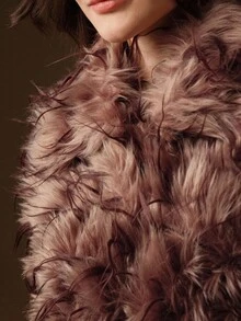 Anewsta Women's Faux Fur Vest Jacket, Suitable For Christmas, New Year, Party, Elegant, Luxury, Formal, Chic, Business, Graduation, Autumn/Winter - Rust Brown - View 4